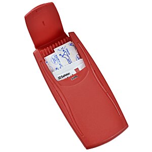Additional Image 1 - a red plastic container with a white label