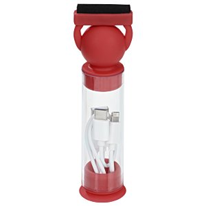 Additional Image 1 - a red and clear tube with a black handle