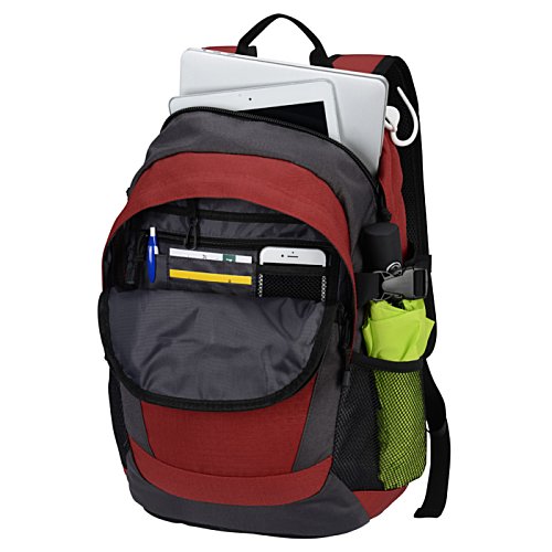 Additional Image 1 - a backpack with a bag full of books and pens