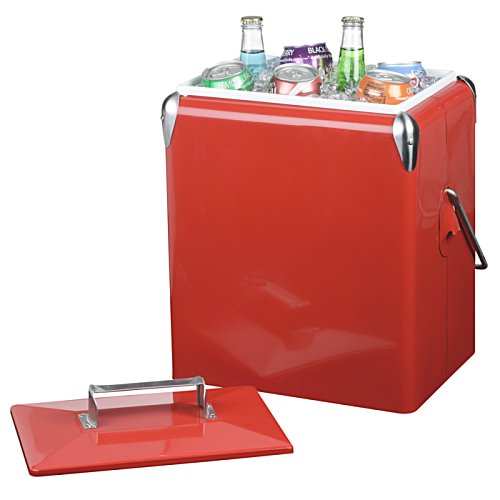 Additional Image 2 - a red cooler with bottles in it