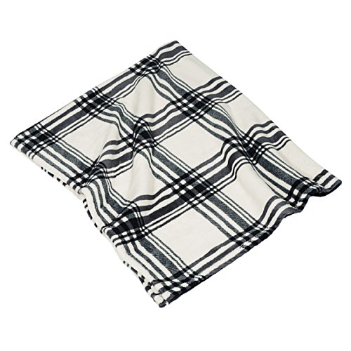 Additional Image 1 - a black and white plaid blanket