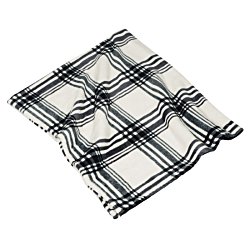 a black and white plaid blanket