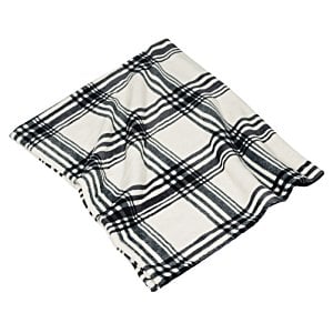 Additional Image 1 - a black and white plaid blanket
