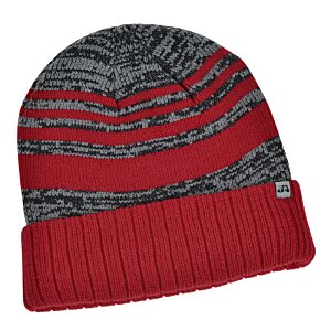 Additional Image 1 - a red and grey beanie