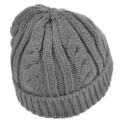 Additional Image 3 - a grey knit hat on a white background
