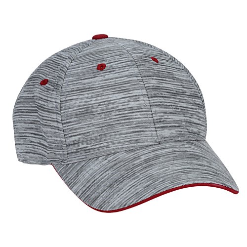 Additional Image 1 - a grey hat with red trim