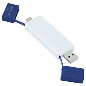 Additional Image 3 - a white usb flash drive with blue cables