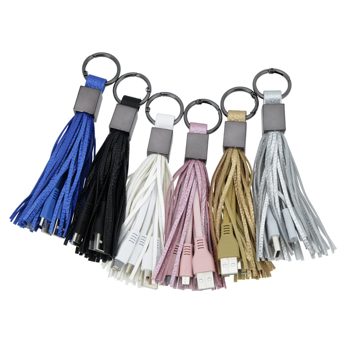 USB Charger Tassel Bag Charm, 4 Designs, 6 of each, 24 pcs total