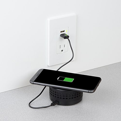 Additional Image 1 - a black device with a green screen on a white surface