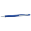 a blue pen on a white background