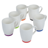 Additional Thumbnail Image 1 - a group of white mugs with colorful handles