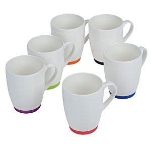 Additional Image 1 - a group of white mugs with colorful handles
