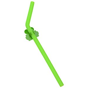 Additional Image 2 - a green straw with a flower on it