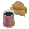 View Image 3 of 3 of Round Bamboo Coaster Set
