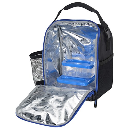 Additional Image 2 - a blue and black lunch bag
