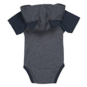 Additional Image 1 - a grey and black baby bodysuit