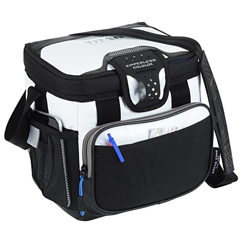 Additional Image 1 - a black and white cooler bag