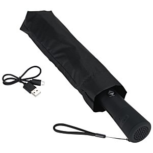 Additional Image 5 - a black umbrella with a black handle