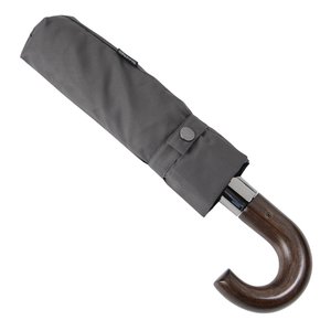Additional Image 2 - a grey umbrella with a curved handle