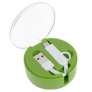Additional Image 1 - a green and white usb cable in a green case