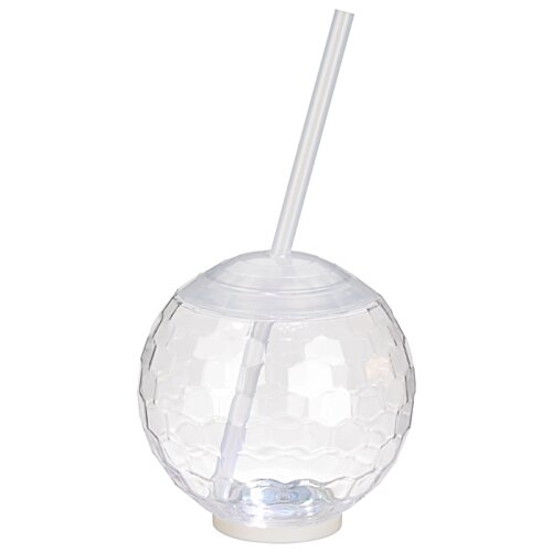 Additional Image 1 - a clear plastic straw with a round white lid