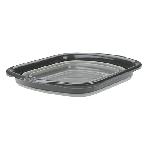 Additional Image 2 - a black square tray with a clear lid