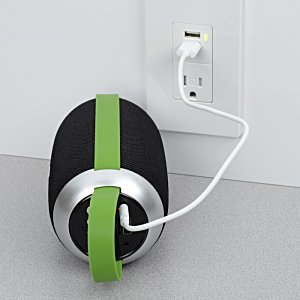Additional Image 4 - a black and green headphones with a white cord