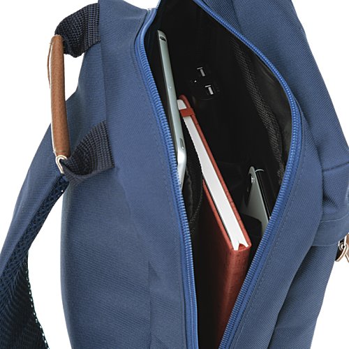 Additional Image 4 - a blue backpack with a blue zipper