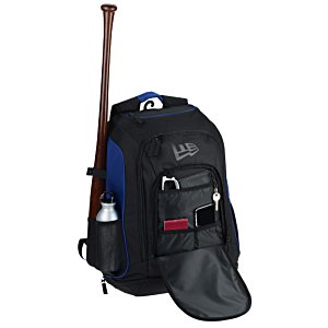 Additional Image 4 - a black and blue backpack with a baseball bat