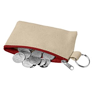 Additional Image 2 - a white and red pouch with a key chain