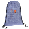 Additional Image 2 - a blue drawstring bag with black straps