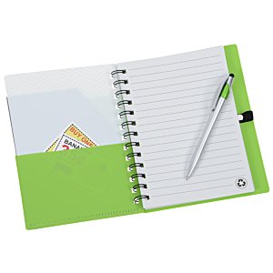 Additional Image 1 - a green and white notebook with a pen