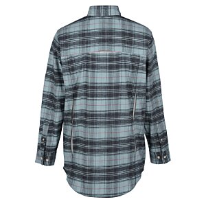 Additional Image 1 - a back view of a flannel shirt