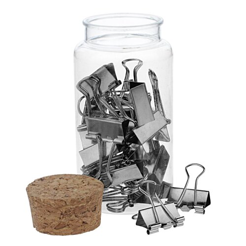 Additional Image 1 - a glass jar with paper clips and cork