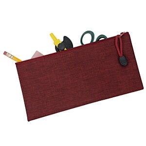 Additional Image 1 - a red pencil case with a cord and scissors
