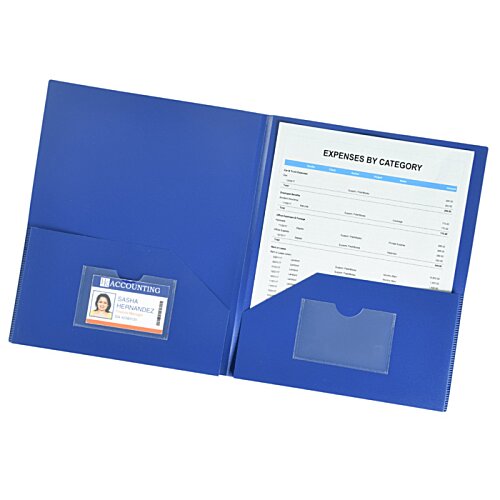 Additional Image 2 - a blue folder with a white paper on it