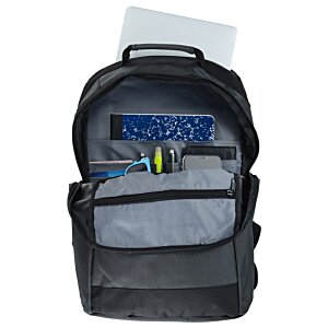Additional Image 1 - a black backpack with a blue object inside