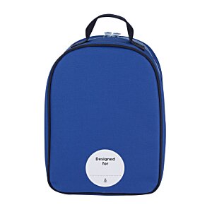 Additional Image 2 - a blue backpack with a white circle on the side