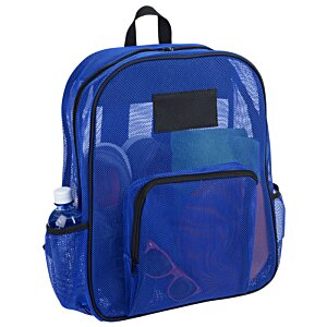 Additional Image 2 - a blue backpack with a black patch on it