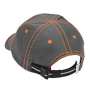 Additional Image 1 - a grey hat with orange stitching