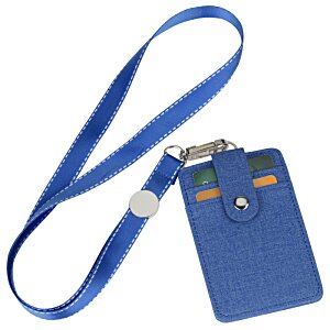 Additional Image 1 - a blue lanyard with a rectangular object