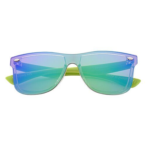 Additional Image 2 - a pair of sunglasses with a blue and green lens