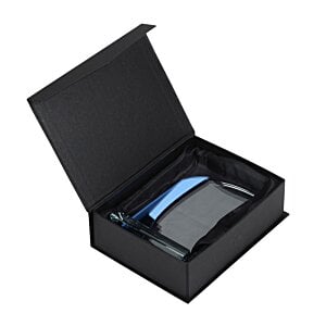 Additional Image 1 - a black box with a blue strip inside