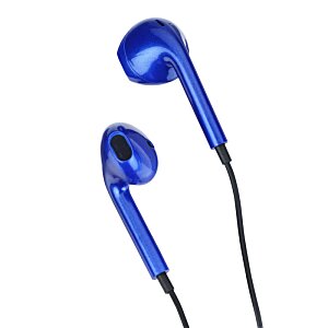 Additional Image 2 - a pair of blue earbuds