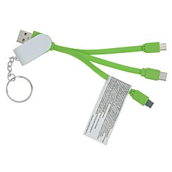 a green and white cable