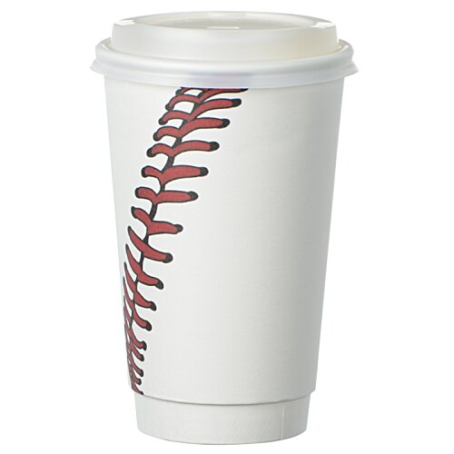 Additional Image 1 - a white cup with a baseball design on it