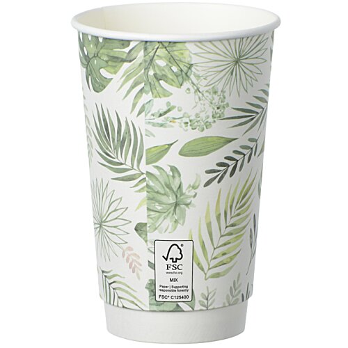 Additional Image 1 - a white cup with green leaves on it