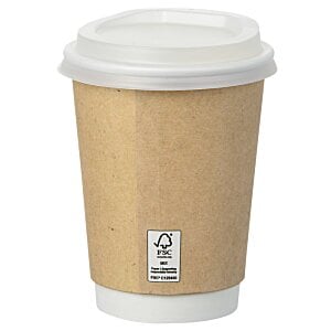 Additional Image 2 - a brown paper cup with a white lid
