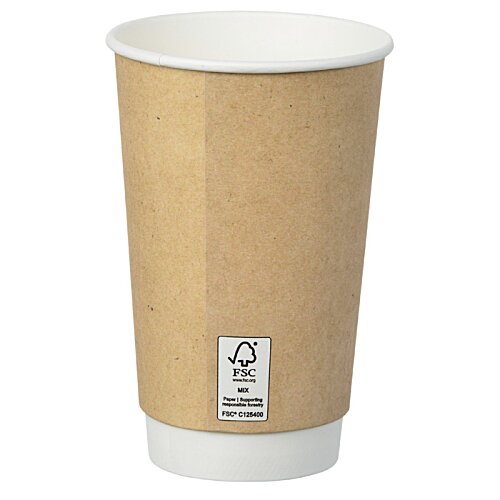 Additional Image 1 - a brown paper cup with a white lid