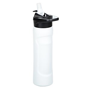 Additional Image 2 - a white water bottle with a black lid